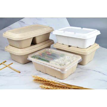 Biodegradable Bagasse Comp. Lunch Tray with Lid, Dispostable Dinnerware